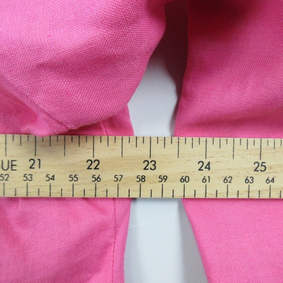 Habitat Button Down Shirt Women XL Pink 100% Linen Blouse Top Casual Preppy 236 - Picture 8 of 10